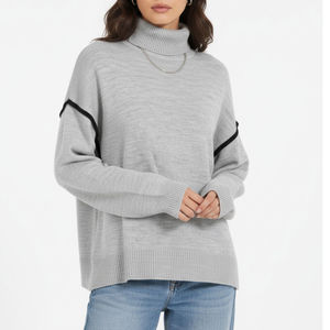 Cárdigan de lana transpirable para mujer, estilo vintage, antipilling, para invierno, informal, para hacer ejercicio, con cuello simulado y botones frontales. - Product Image 1