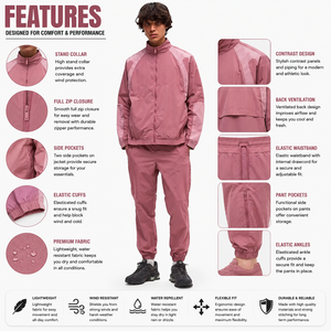 Fashionable Winter Solid Eco-Friendly Breathable Windbreaker <b>Set</b> for Men Comfortable Casual Wear High Quality Polyester/Nylon - Product Image 5