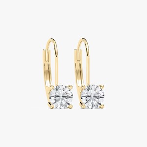 Unique Design Shaped Lab Grown Diamond Lever <b>Back</b> Basket Drop <b>Earrings</b> IGI Certification Gold 10/14/18kt Trendy Women's Jewelry - Product Image 2