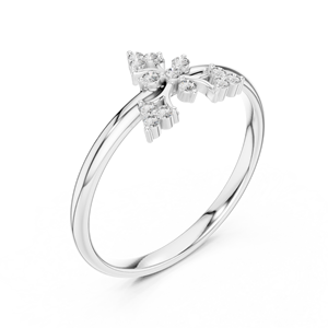 Anillo estilo corona minimalista con diamante de corte redondo para mujer, anillo de oro macizo de 14k para regalo, compromiso, aniversario, boda - Product Image 6