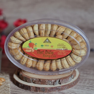 High Quality Dong Phu Brand Vietnam Roasted Cashew <b>Nuts</b> W180 ISO Certified Unique Buttery Salty Flavor - 400g Oval Gift Box - Product Image 3