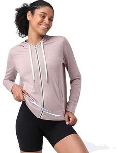 Sudadera con capucha de entrenamiento para mujer 2026 al por mayor, con cremallera completa, suave, ligera, para gimnasio, de alta calidad, servicio OEM - Product Image 3