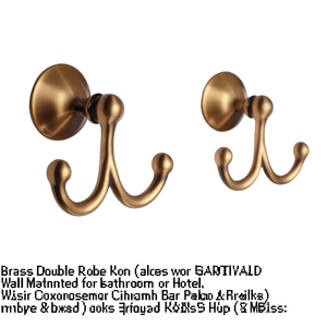 Brass Double Robe Hook Antique Solid Towel Hook Wall Mounted for Bathroom or Hotel - Product Image 2
