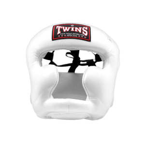 Protector de Cabeza Doble para Muay Thai y Boxeo, Hecho a Medida, Color Blanco, Cierre de Hebilla Ajustable, Barra Protectora de Mejillas Transpirable - Product Image 1