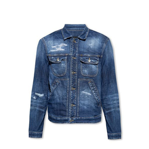 Veste en jean rétro pour homme, style streetwear, bleu, fermeture boutonnée, manteau décontracté de haute qualité - Product Image 6
