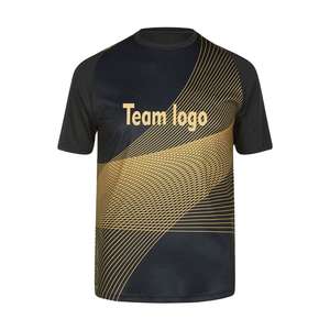 เสื้อฟุตบอลทีมสีเขียวหลากสีแบบกำหนดเอง ชุดยูนิฟอร์มแขนสั้นพร้อมโลโก้ - Product Image 2