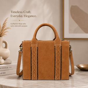 Premium Genuine Suede <b>Leather</b> Shoulder <b>Bag</b> for Women Vintage Western Handbag Designer Satchel Everyday Travel Office Fashion - Product Image 2