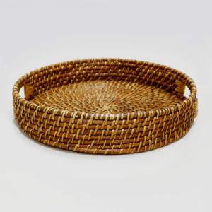 Modern <b>Round</b> Handwoven Rattan Storage <b>Basket</b> Hot Sale Snacks Tray for Organizing Your Space - Product Image 3