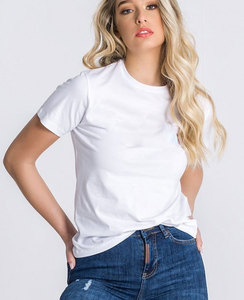 Wholesale USA Warehouse Ladies T Shirt 100% Cotton High Quality Blank <b>Tees</b> OEM Custom Printing <b>Plain</b> for Women T Shirt - Product Image 5