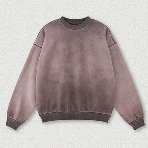 Sweat-shirt personnalisé pour homme, coupe ample et courte, effet délavé vintage, 100% coton épais, col rond oversize - Product Image 5