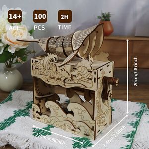 Carillon in Legno 3D Fatto a Mano con Design a Forma di Balena, Giocattolo per Regali di Compleanno, Festività e Natale - Product Image 5