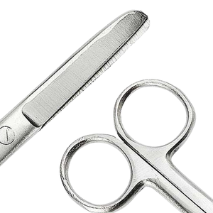 Ciseaux médicaux droits à extrémité arrondie et tranchante, 14 cm, en acier inoxydable, pour pansements chirurgicaux et dissection, réutilisables, instrument CE - Product Image 5