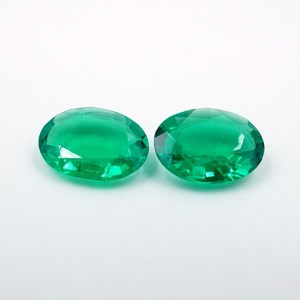 Paire de pierres précieuses d'émeraude colombienne cultivée en laboratoire, taille poire facettée (2,20 carats) (2 pièces) HAYAAT GEMS pour la fabrication de bijoux 9x7x3mm - Product Image 6