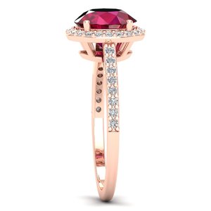 REYES Personalized 925 Sterling Silver GRA Certified Moissanite Wedding Promise <b>Ring</b> with Ruby Gemstone <b>Fine</b> Jewelry For Women - Product Image 3