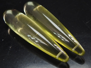 Perles en verre en forme de goutte allongées et lisses en quartz jaune citron faites à la main, paire assortie de qualité supérieure, 35 mm, fournitures pour bijoux et boucles d'oreilles - Product Image 4