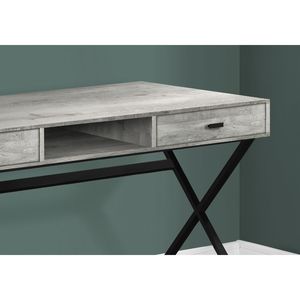 Contemporary Modern 48\"L Home Office Laptop <b>Computer</b> <b>Desk</b> with Storage Drawers Grey Laminate and Black Metal - Product Image 3