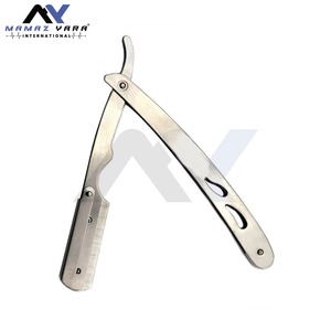 Matte Black Professional Barber <b>Swing</b> Lock Stainless Steel Straight Edge Shaving Razor <b>Set</b> 2 Pieces for Men Single Edge Barber - Product Image 4