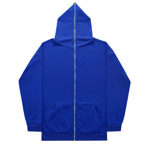 Sudadera con capucha y cremallera unisex personalizada, de color sólido, forro polar, estilo casual, corte regular, estilo otoñal, disponible al por mayor. - Product Image 6