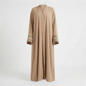 2025 OEM Kimono Outwear Abaya High Stretch Soft Thicker Polyester Fabric Muslim Women V Neck Long Sleeve Party Ramadan Wedding - Product Image 1
