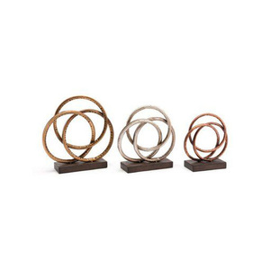 Elegante Escultura de Metal con Cinta Decorativa, Arte Pop Hecho a Mano, Adorno Decorativo Contemporáneo de Aluminio Art Deco con Base para Mesa - Product Image 5