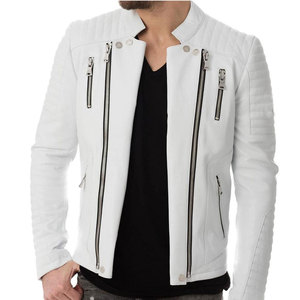Veste en cuir pour homme de qualité supérieure avec un design élégant, col rabattable et poches zippées sécurisées - Product Image 1