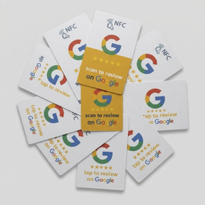 แท็ก NFC PVC อัจฉริยะ OEM ODM ขนาดเล็ก 13.56MHz บัตรรีวิว Google พร้อมคิวอาร์โค้ดแบบกำหนดเอง บัตรดิจิทัลแบบแตะสำหรับข้อเสนอแนะจากลูกค้าธุรกิจ - Product Image 2