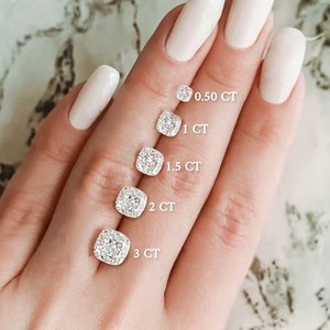 Collier pendentif solitaire taille coussin de qualité supérieure, diamant CVD cultivé en laboratoire, clarté VVS-VS, certifié IGI, or, pour fiançailles et mariage - Product Image 5