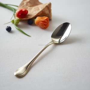 Juego de Cucharas para Postre de Acero Inoxidable de Grado Alimenticio, Cubertería Moderna de Lujo para Fiestas, Borde Liso con Acabado Espejo, Exportación OEM - Product Image 3