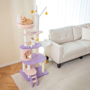 Multi-Level <b>Cat</b> <b>Tower</b> with Sisal Covered <b>Scratching</b> Posts Premium <b>Cat</b> Trees & Scratcher - Product Image 2
