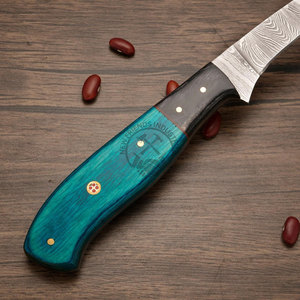 Couteau à fileter le poisson en acier Damas neuf, avec manche en Pakkawood, lame forgée à la main de 8 pouces, ambidextre, multi-usages pour les campeurs - Product Image 3