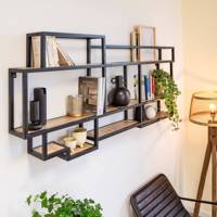 Étagère murale Vandana Optima Vertex en bois de manguier et métal - Décoration