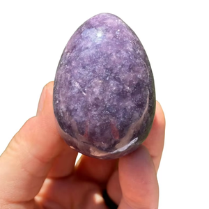 Huevo Yoni de Lepidolita Natural, Piedra Semipreciosa de Jade para Protección Energética, Ejercicio Vaginal, Tallado con Diseño Feng Shui - Product Image 5
