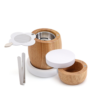 Support à encens en bois, diffuseur d'aromathérapie avec grille métallique et pinces pour la décoration de spa à domicile - Product Image 1