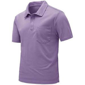 เสื้อกอล์ฟผู้ชายแบบถักเนื้อผ้าทึบ แขนสั้น น้ำหนักเบา ระบายอากาศได้ดี แห้งเร็ว มีกระเป๋า - Product Image 1