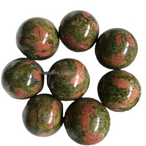 Sphère de cristal polie en unakite naturelle, pierre de guérison - Product Image 5