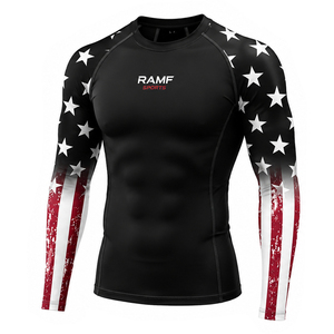 Camiseta de Compresión Larga Unisex para Adultos, Personalizada con Estampado BJJ, Spandex con Protección UV y Pantalones Cortos Deportivos al por Mayor - Product Image 5