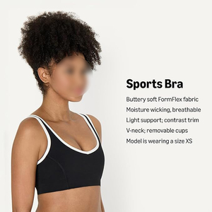 Unique Design <b>Black</b> Scoop Neck Comfort Sports Bra and Workout <b>Bralette</b> with Elegant Contrast Piping Detail - Product Image 4