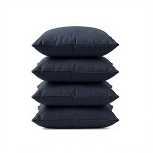 Housse de coussin en coton noir uni de designer, de haute qualité, douce, décorative, coussin de luxe pour canapé, salon, décoration intérieure - Product Image 1