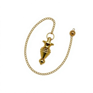 Péndulo de Latón Dorado en Forma de Maceta para Adivinación, Herramienta Espiritual de Radiestesia, Péndulos de Reiki, Exportación Directa de Fábrica - Product Image 1