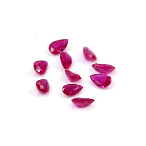 Rubíes naturales sin tratar de Mozambique, calibrados en forma de pera de 3x5 mm, piedras preciosas de rubí facetadas naturales sueltas para la fabricación de joyas, listas para usar. - Product Image 3