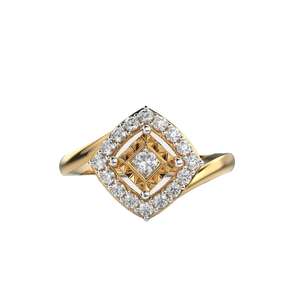 Anillos de compromiso de diseño de halo con circonitas cúbicas en forma cuadrada, banda de boda de vástago dividido, plata de ley 925, regalo para fiesta - Product Image 1