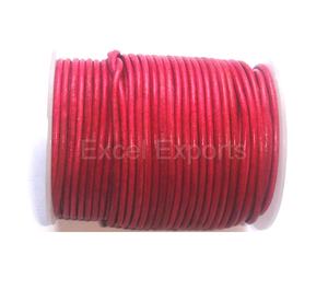 Cordons en cuir véritable en couleurs métalliques Tailles 1mm 1.5mm 2mm Bijoux et composants d'Inde - Product Image 1