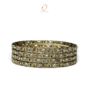 Fashion Antique <b>Crystal</b> High Quality Gold Plated Kashmiri Bangles Set for Women Wholesale Indian Wedding Fashion at Low Price - Product Image 3
