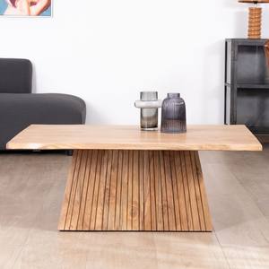 Mesa de centro Vandana Golden Field de diseño en madera de acacia con base central tipo pedestal - Product Image 1