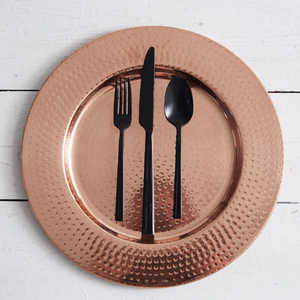 Assiette de service en cuivre pur martelé, vaisselle artisanale pour la maison, les hôtels, les mariages, les réceptions et le service de table - Product Image 3
