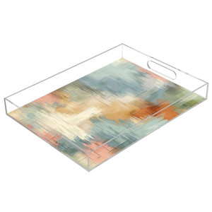 Bandeja de acrílico transparente para alimentos, bandeja de servir, bandejas para joyas, diseño con estampado de rosas increíbles y asa recortada a los precios más bajos - Product Image 4