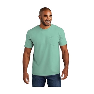 เสื้อยืดคอกลมสีพื้นแฟชั่นคุณภาพสูงสำหรับผู้ชาย ดีไซน์สั่งทำได้ เสื้อยืดแขนสั้นลำลองสำหรับผู้ชาย - Product Image 1