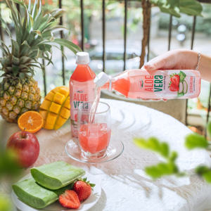 Muestra Gratuita de Bebida de Aloe Vera Real con Piña y Pulpa en Botella de 500 ml, Fabricante de Bebidas, Marca Privada, MOQ Bajo - Product Image 6