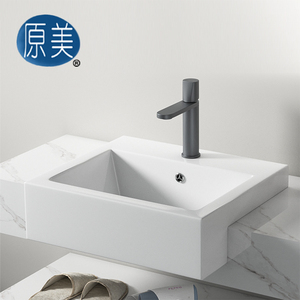 Narraw Évier <span class=keywords><strong>en</strong></span> céramique de haute qualité Structure semi-imbriquée <span class=keywords><strong>en</strong></span> céramique de soie moderne Lavabo élégant pour petites toilettes - Product Image 4
