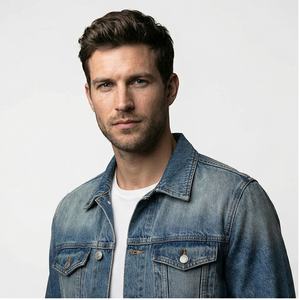 <b>Men's</b> Plus Cotton Warm Fur Collar <b>Sherpa</b> Lined Denim <b>Jacket</b> Button Down Classy Casual Quilted Jeans Coats Outwear <b>Man</b> <b>Jackets</b> - Product Image 1